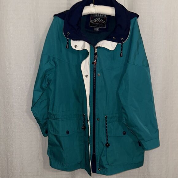 Pacific Trail 1X Green Navy Cotton Blend Canvas Material Rain Utility Jacket - Picture 10 of 16